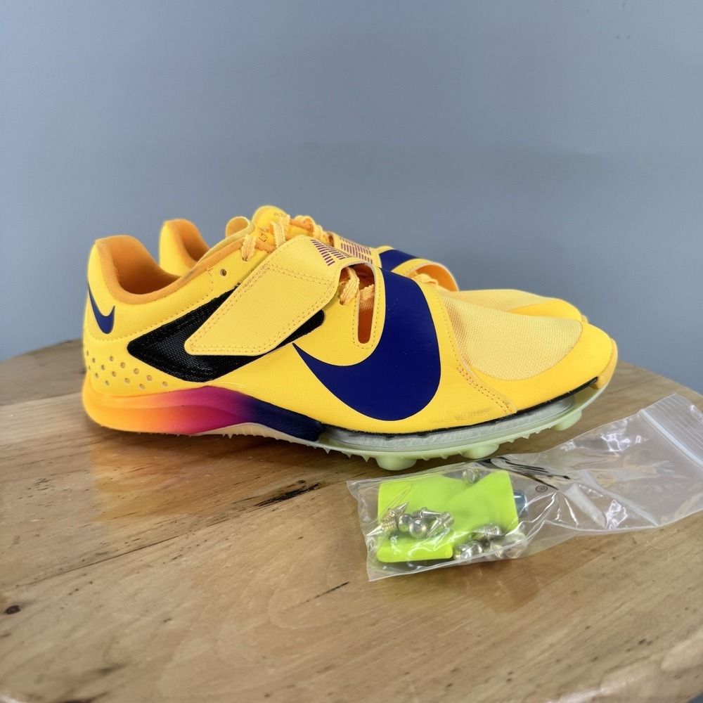 Nike Long Jump Elite Mens Size 8 Citron Pulse Indigo Burst Yellow LJ Track Field